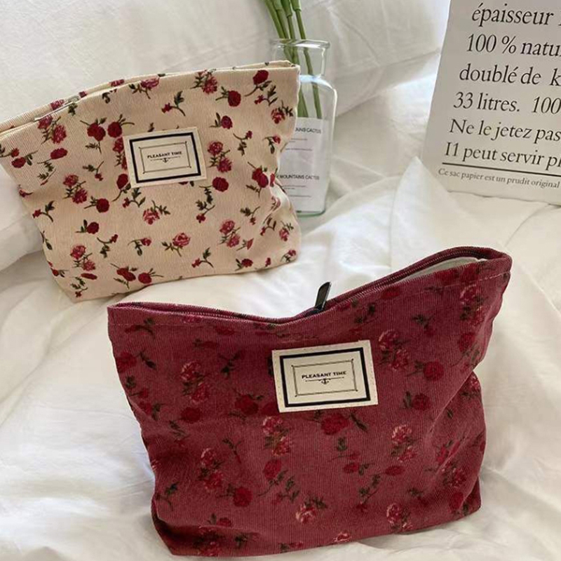 Corduroy Flower Cosmetic Bag C - огляд і ціна Korean Skincare Routine