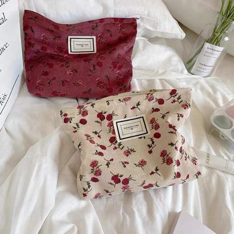 Corduroy Flower Cosmetic Bag C - огляд і ціна Korean Skincare Routine